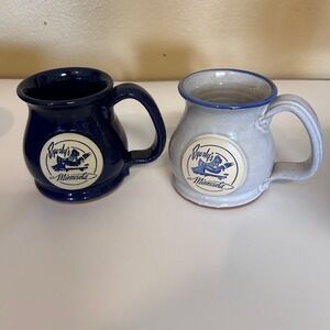 Set of 2 Ryerye's Minnesota Ceramic Coffee Mug‎ Set Blue Gray Duck Logo Souvenir